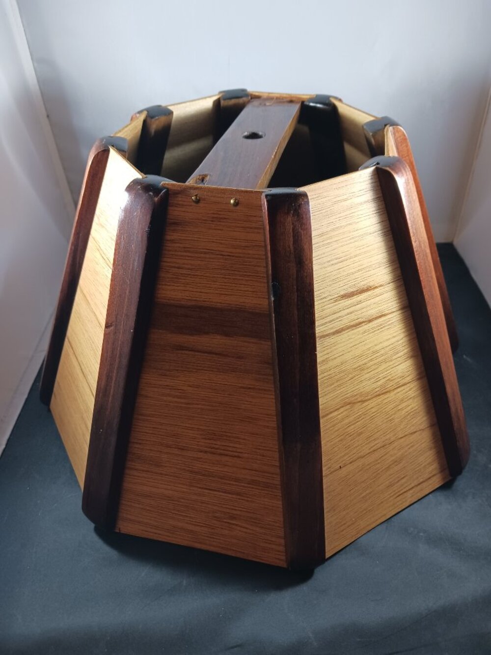 Vintage Wooden Lamp Shade 11.5in Diameter